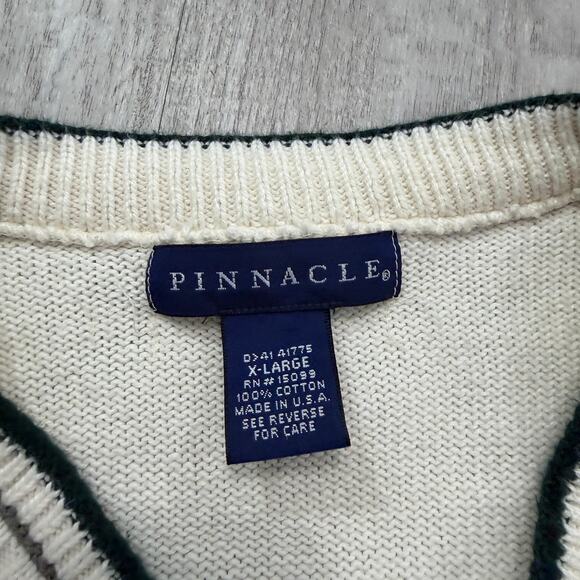 Vintage Pinnacle Golf Sweater Men's Extra Large XL Cream 90s Golfing USA Made - Picture 5 of 8